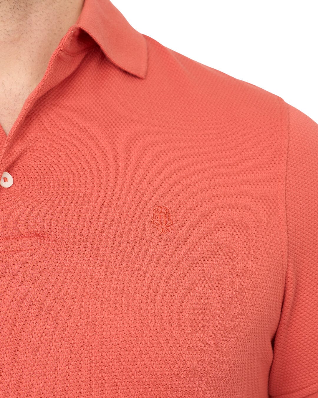 Gagliardi Polo Shirts Gagliardi Terracotta Popcorn Texture Polo Shirt