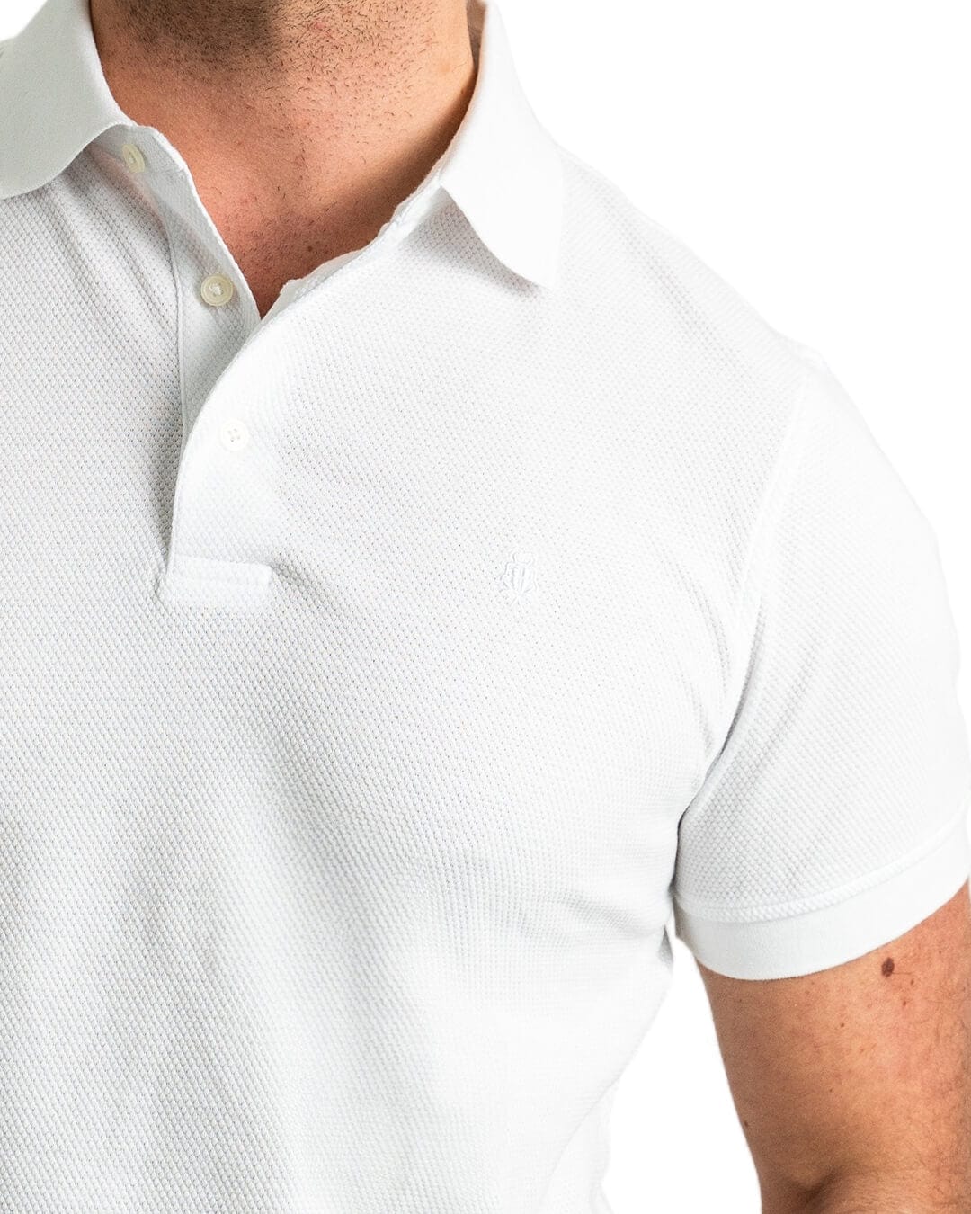 Gagliardi Polo Shirts Gagliardi White Popcorn Texture Polo Shirt