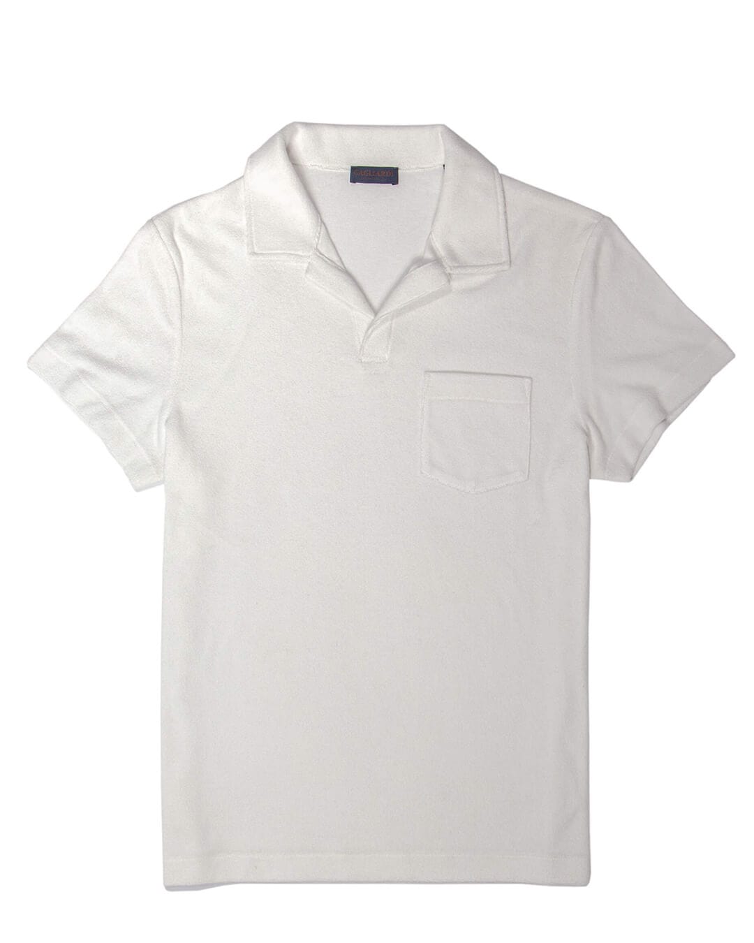 Gagliardi Polo Shirts Gagliardi White Terry Toweling Resort Collar Polo Shirt