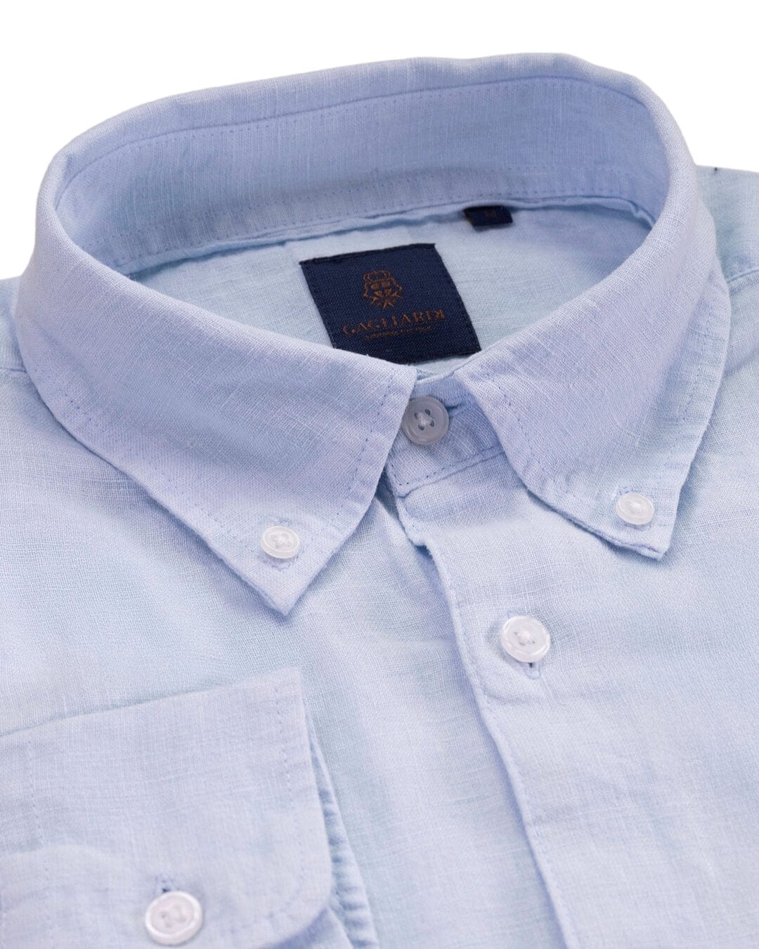 Gagliardi Shirts Gagliardi Aqua Garment Dyed Linen Button Down Shirt