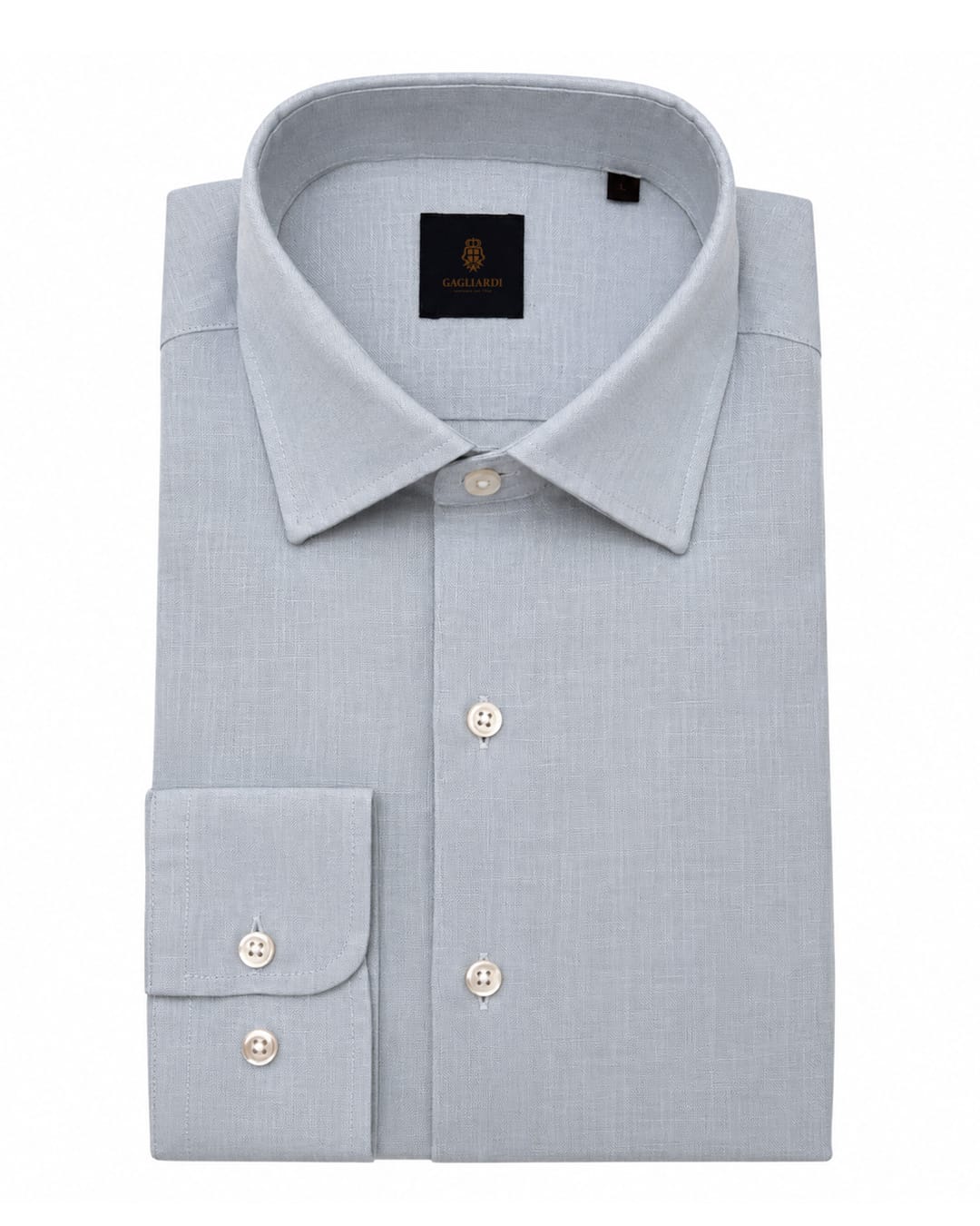 Gagliardi Shirts Gagliardi Aqua Shirt Linen Kent Collar