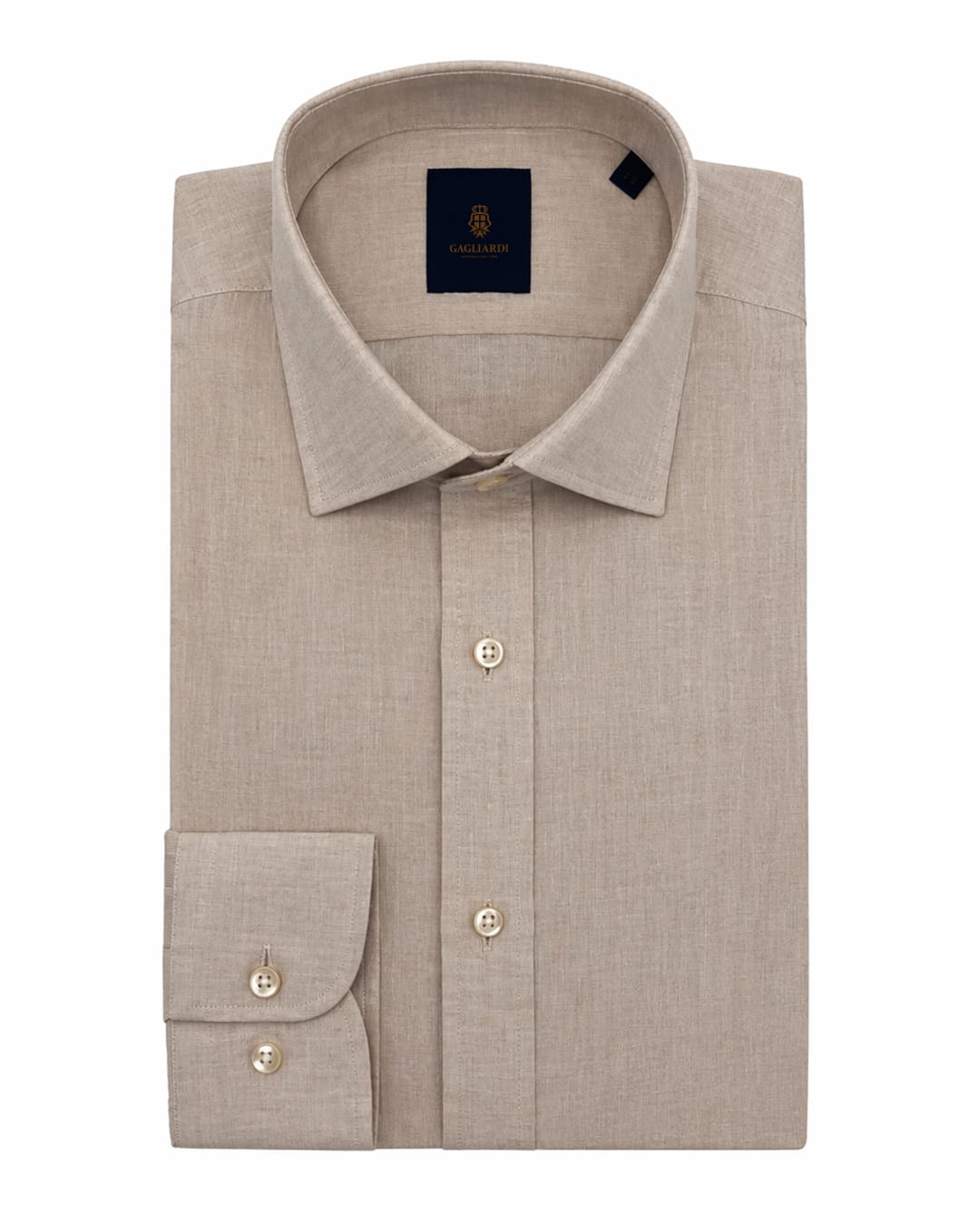 Gagliardi Shirts Gagliardi Beige Shirt Cotton Linen