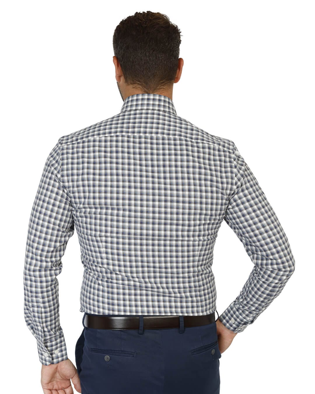 Gagliardi Shirts Gagliardi Blue Brushed Cotton Check Shirt