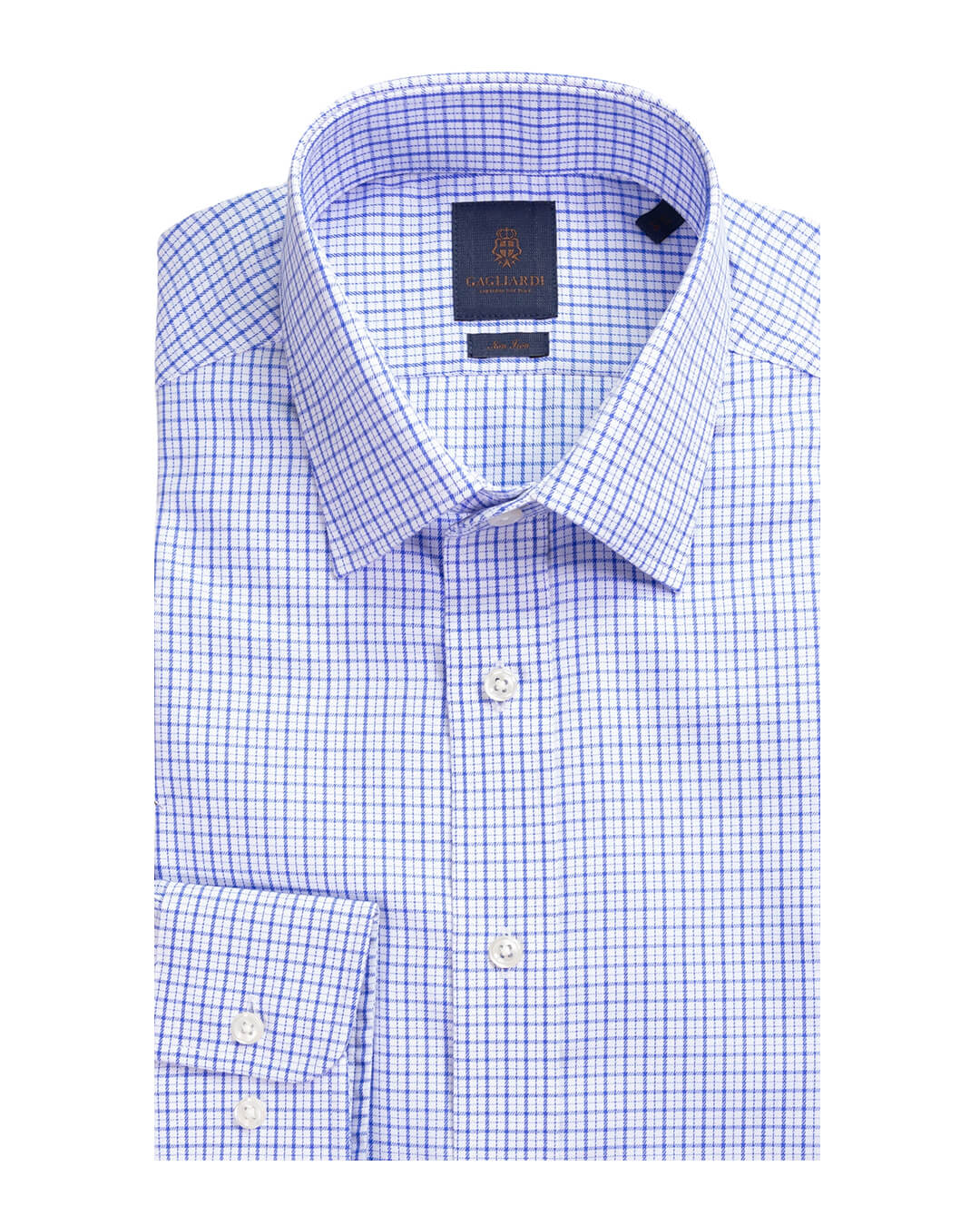 Gagliardi Shirts Gagliardi Blue Graph Check Non Iron Shirt