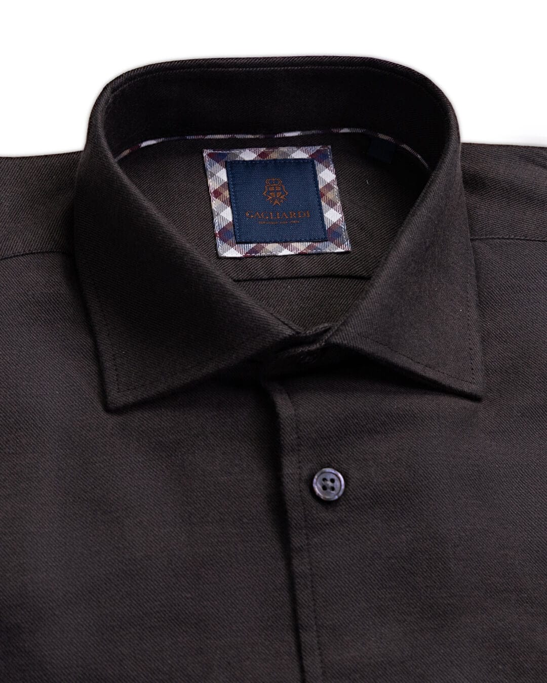 Gagliardi Shirts Gagliardi Brown Brushed Cotton Shirt