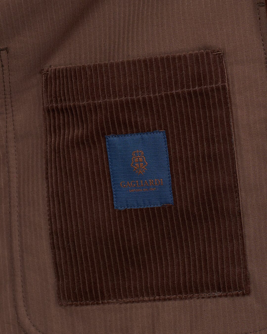 Gagliardi Shirts Gagliardi Brown Corduroy Cotton Shirt Jacket