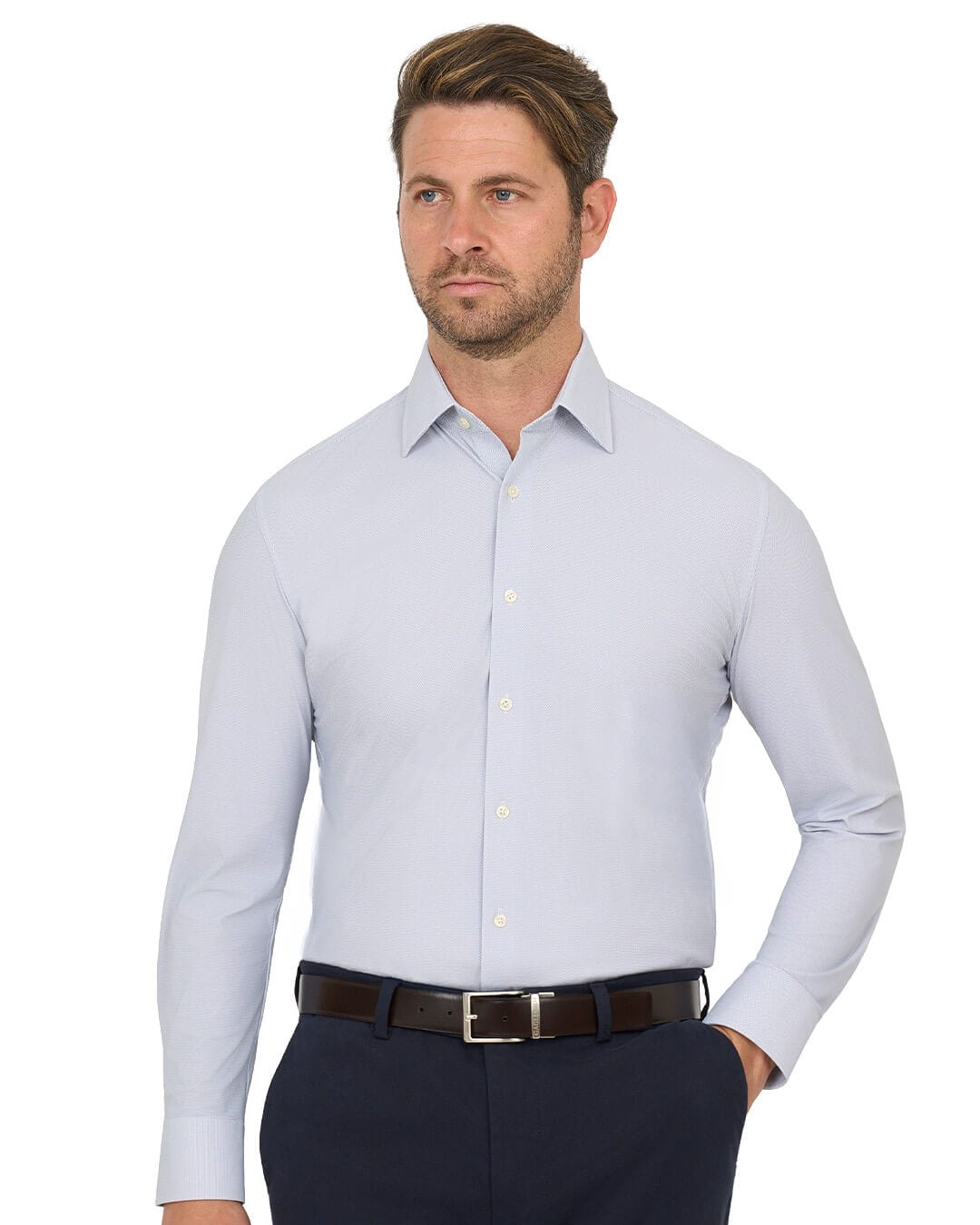 Gagliardi Shirts Gagliardi Grey Shirt Performance Stretch Waves
