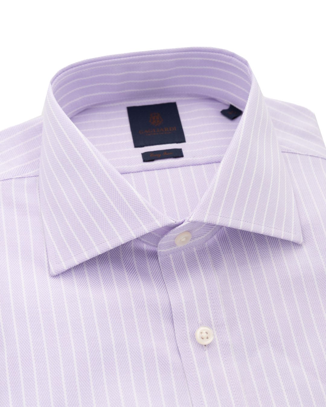 Gagliardi Shirts Gagliardi Lilac Herringbone Stripe Easy-iron Shirt