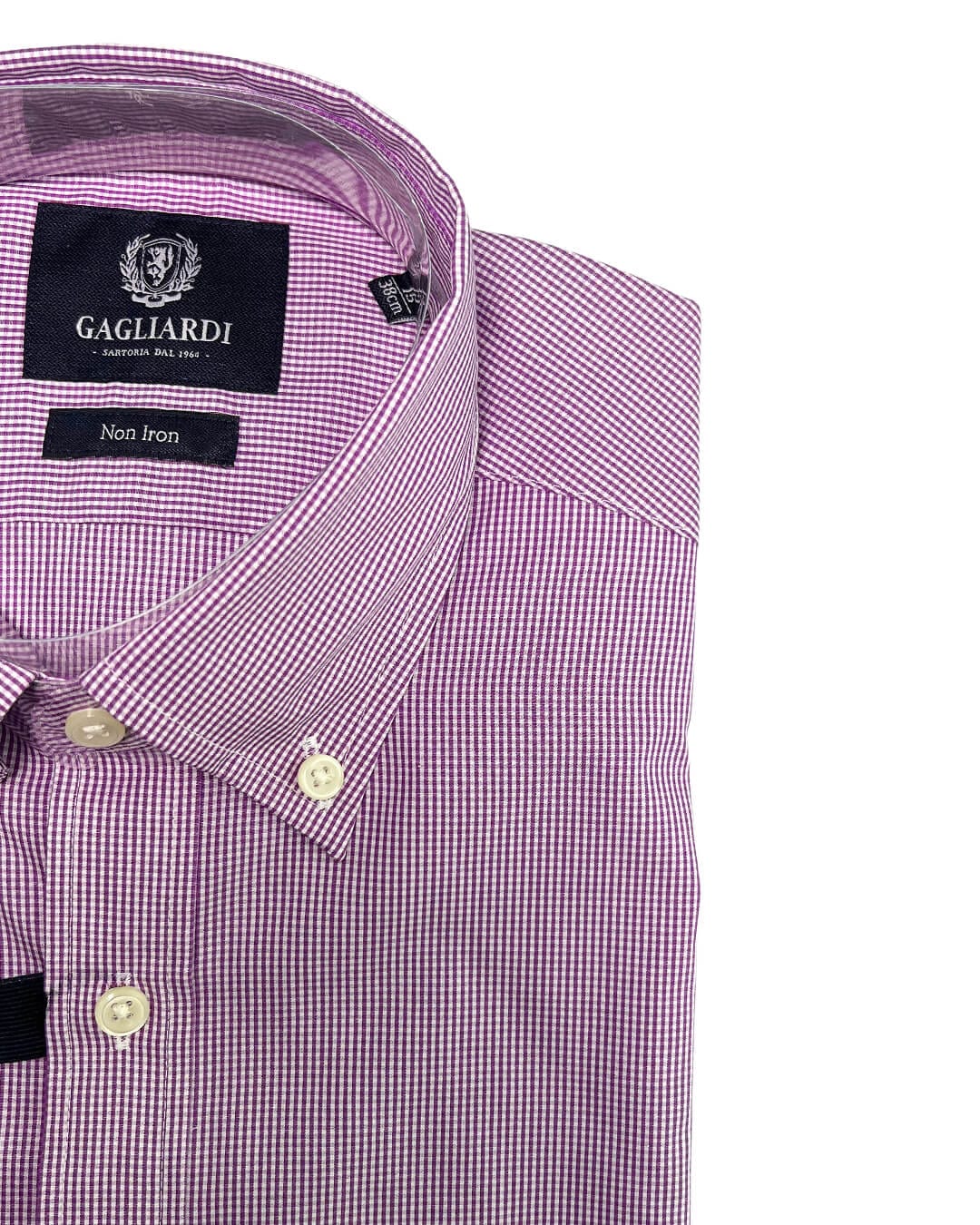 Gagliardi Shirts Gagliardi Lilac Mini Gingham Shirt