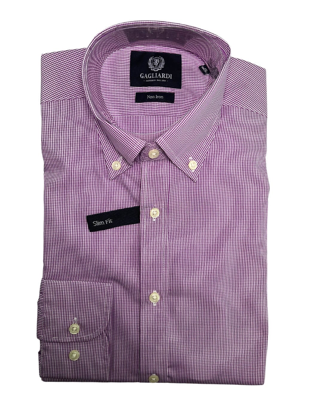 Gagliardi Shirts Gagliardi Lilac Mini Gingham Shirt