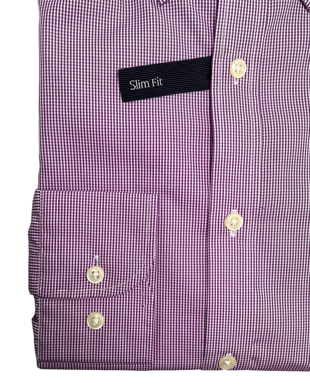 Gagliardi Shirts Gagliardi Lilac Mini Gingham Shirt