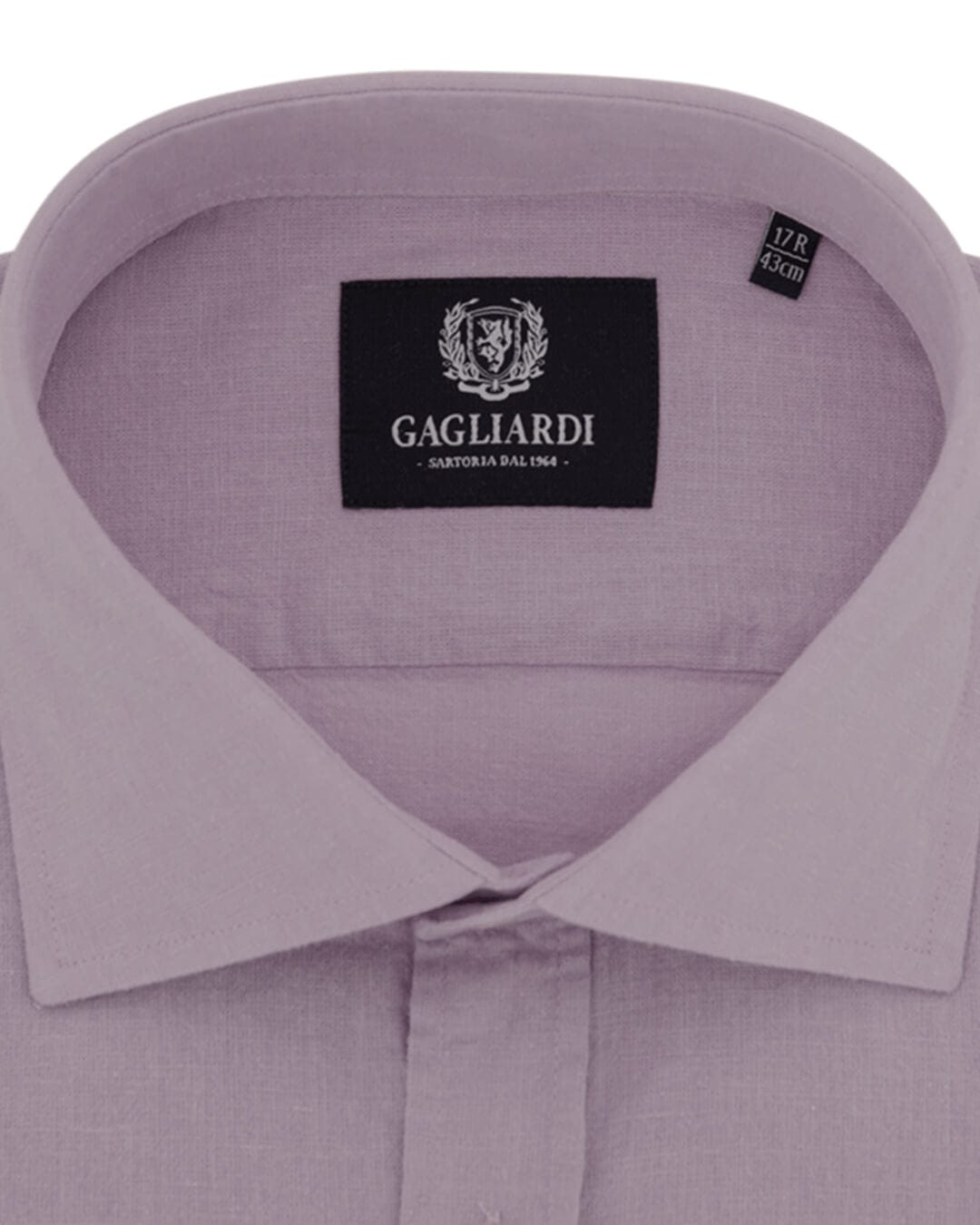 Gagliardi Shirts Gagliardi Lilac Plain Slim Fit Long Sleeve Cutaway Collar Linen Shirt