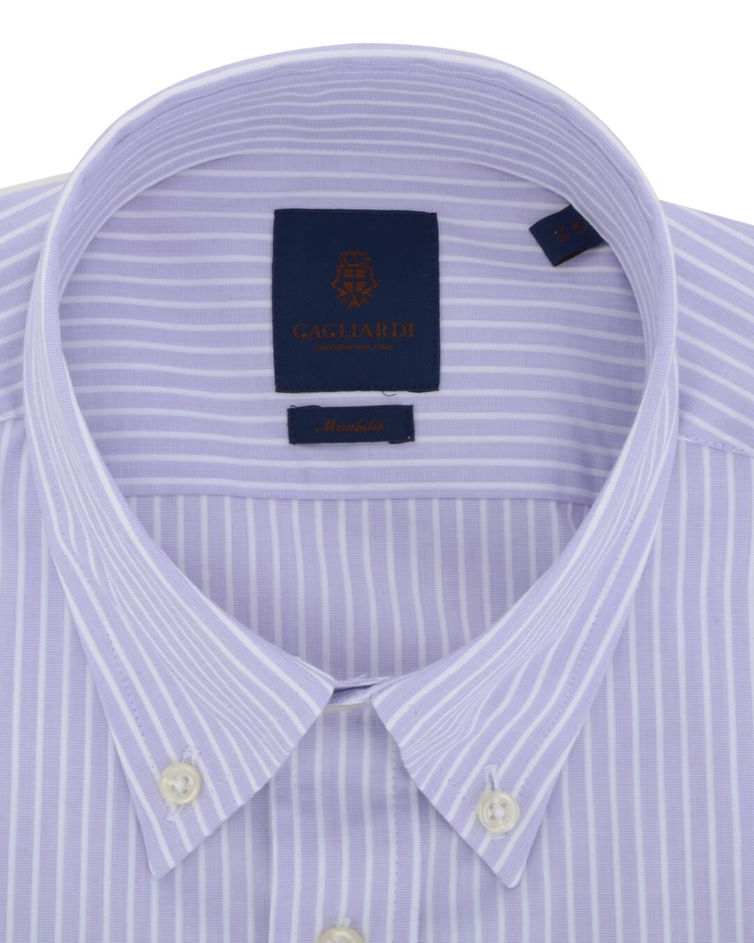 Gagliardi Shirts Gagliardi Lilac Striped End on End Button-Down Collar Shirt