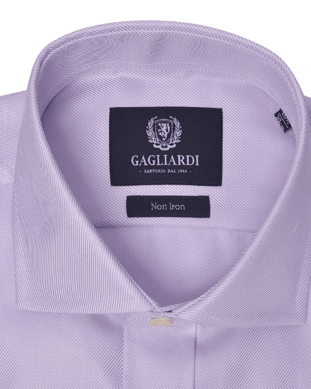 Gagliardi Shirts Gagliardi Lilac Twill Cutaway Collar Single Cuffed Slim-Fit Non-Iron Shirt