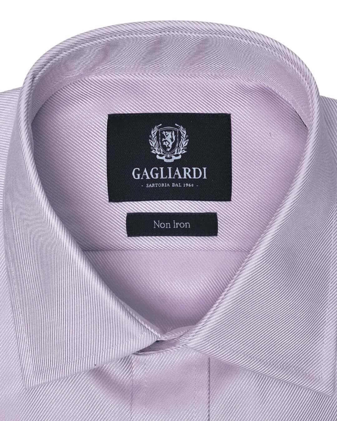 Gagliardi Shirts Gagliardi Lilac Twill Tailored Fit Pointed Collar Single Cuffed Shirt