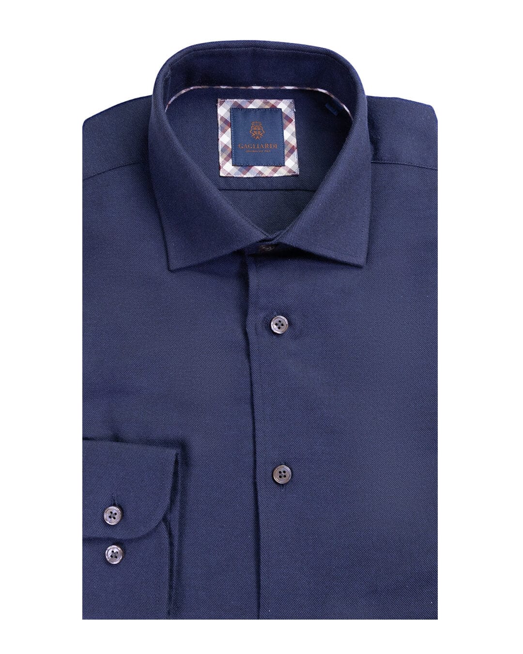 Gagliardi Shirts Gagliardi Navy Brushed Cotton Shirt