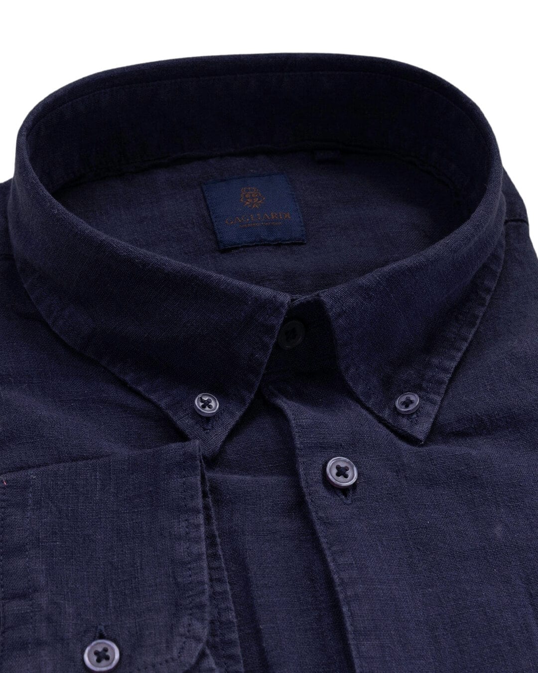 Gagliardi Shirts Gagliardi Navy Garment Dyed Linen Button Down Shirt