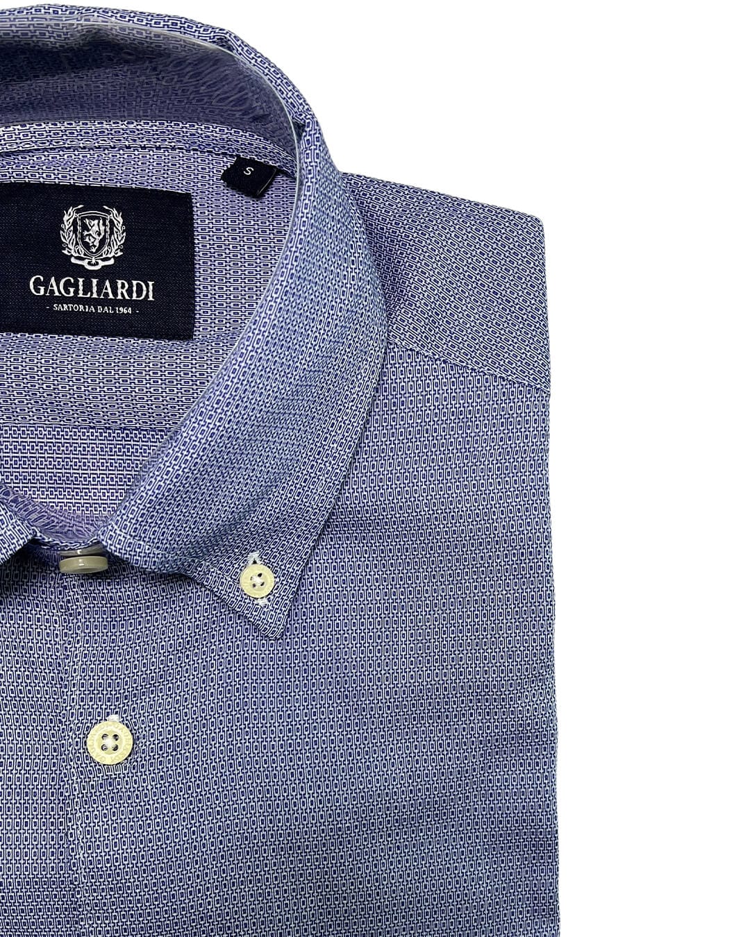 Gagliardi Shirts Gagliardi Navy Geometric Button Down Shirt