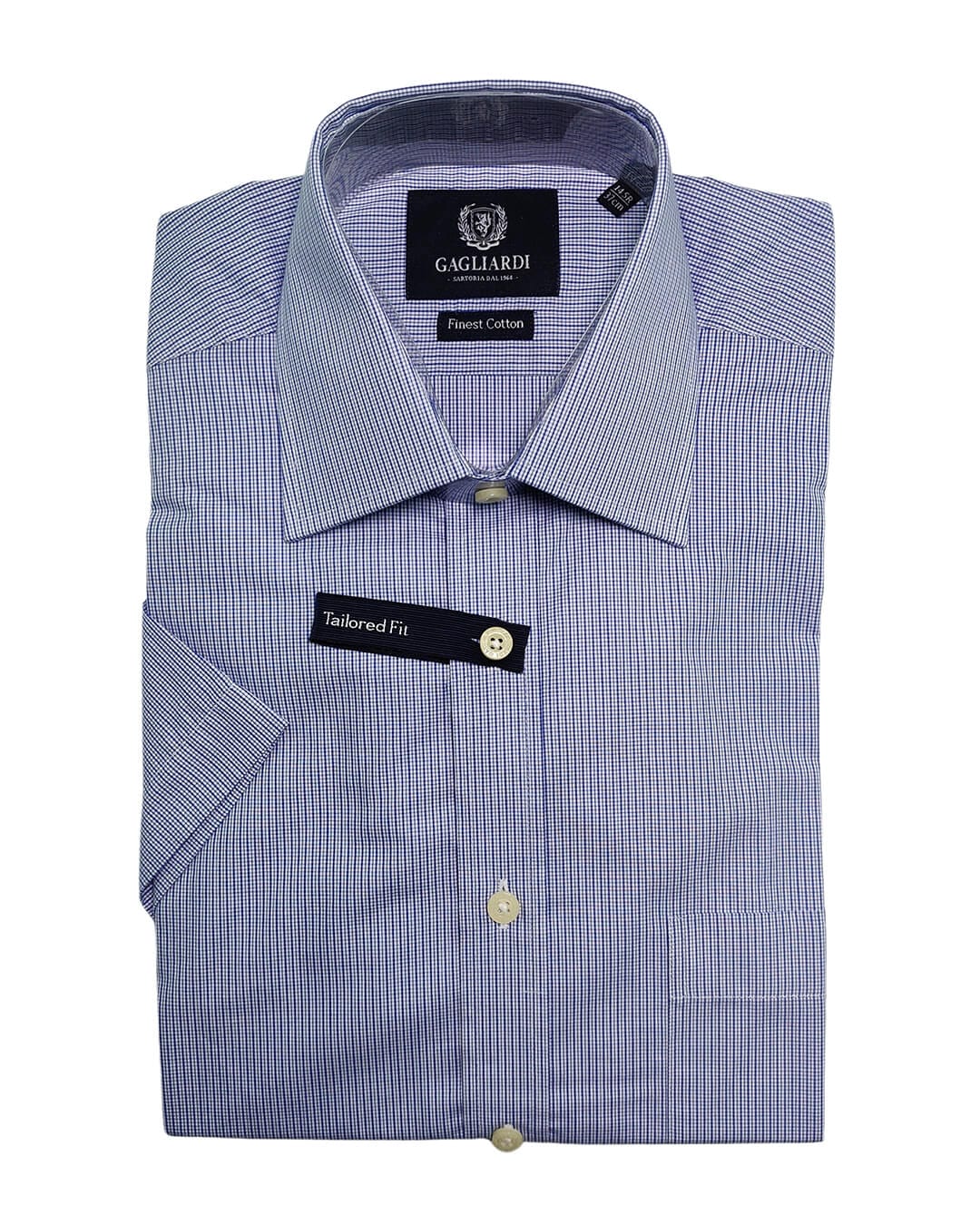 Gagliardi Shirts Gagliardi Navy Microcheck Shirt