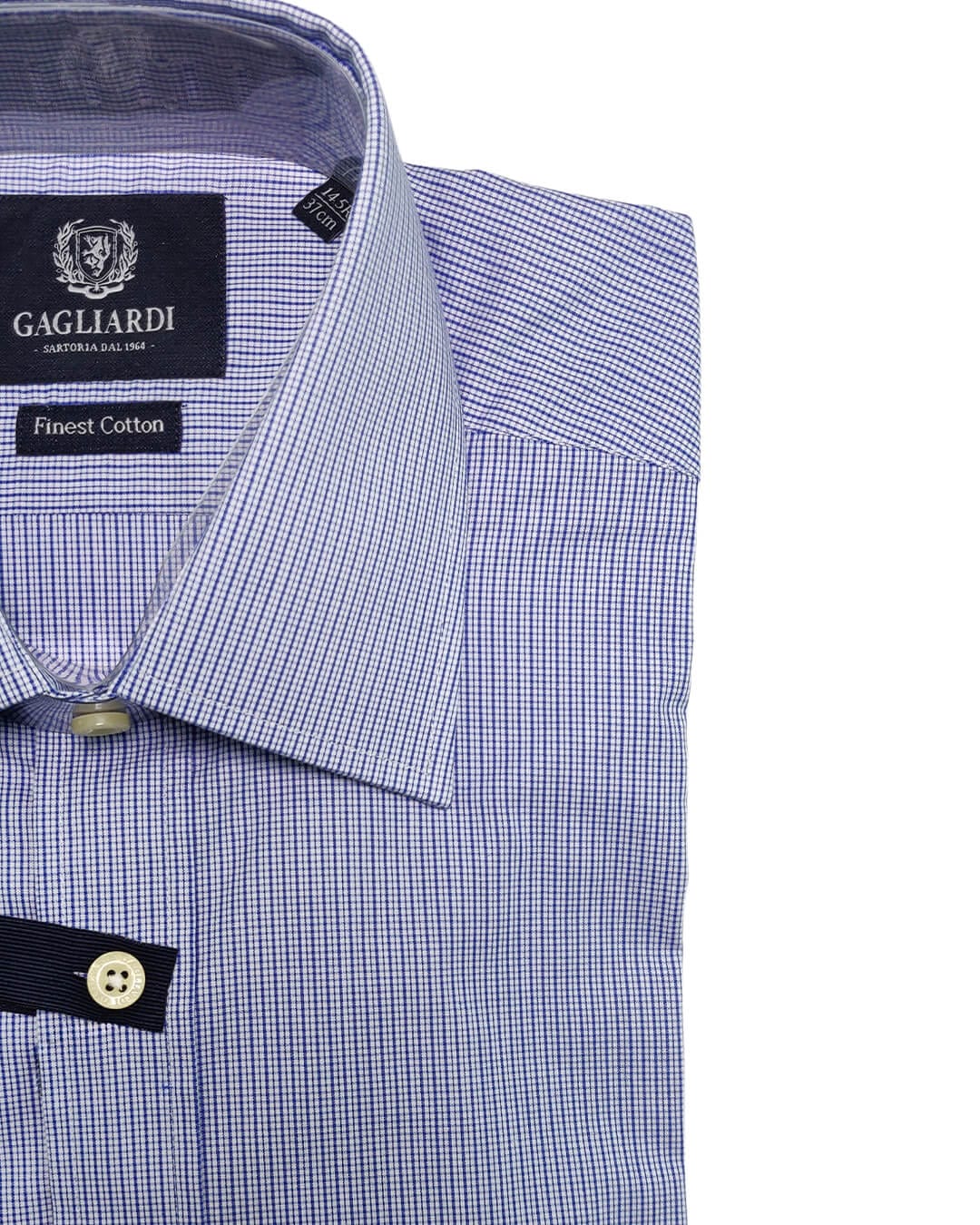 Gagliardi Shirts Gagliardi Navy Microcheck Shirt