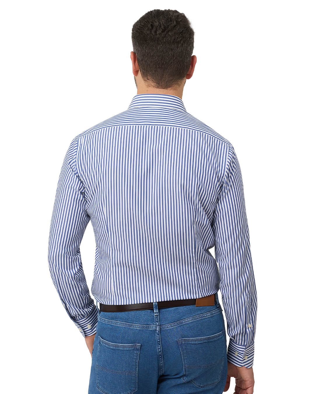 Gagliardi Shirts Gagliardi Navy Shirt Non Iron Butcher Stripe