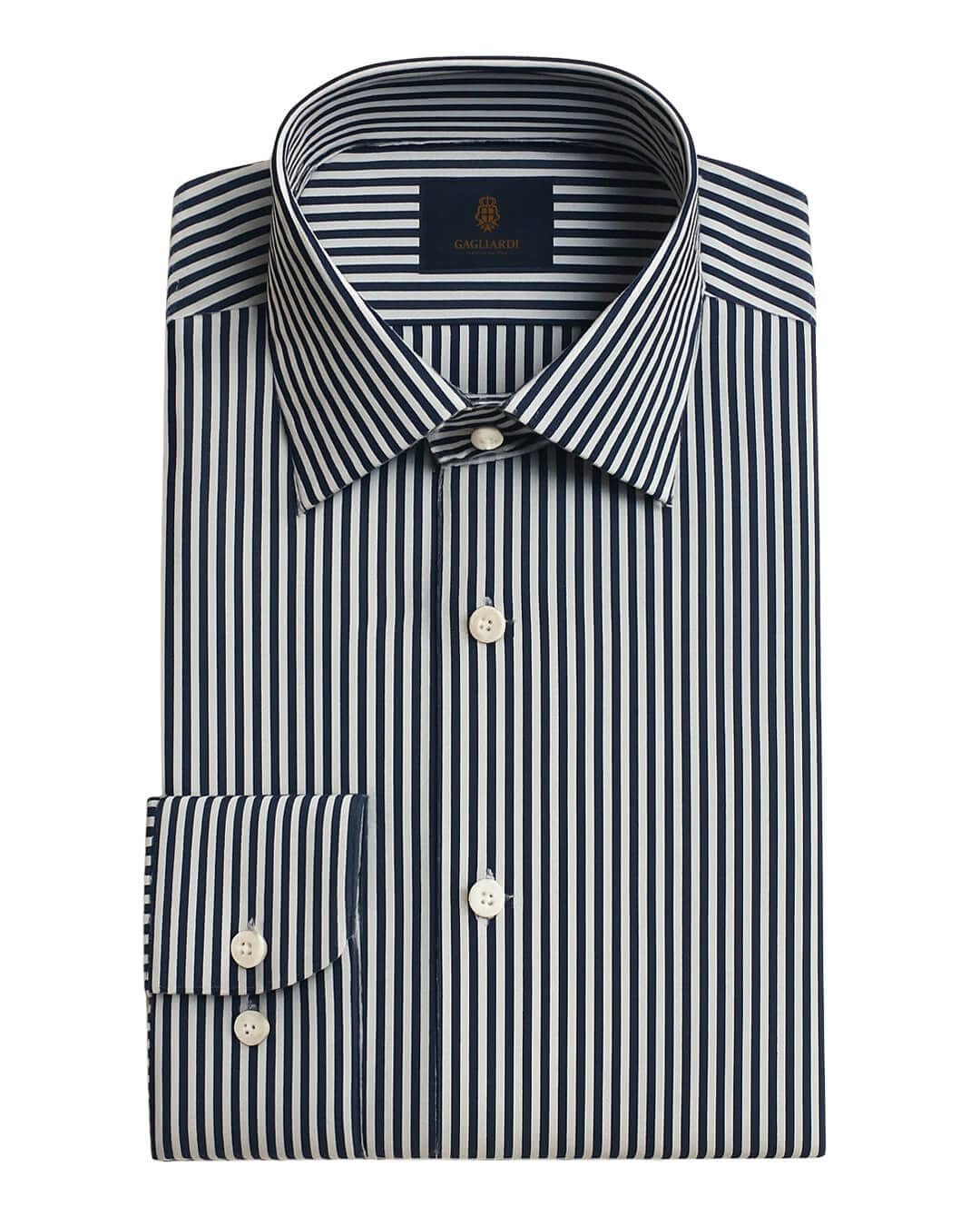 Gagliardi Shirts Gagliardi Navy Striped Performance Stretch Shirt