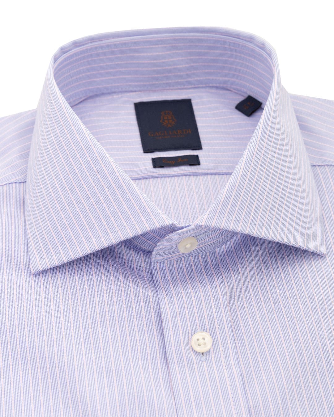 Gagliardi Shirts Gagliardi Pink Feather Stripe Easy-iron Shirt