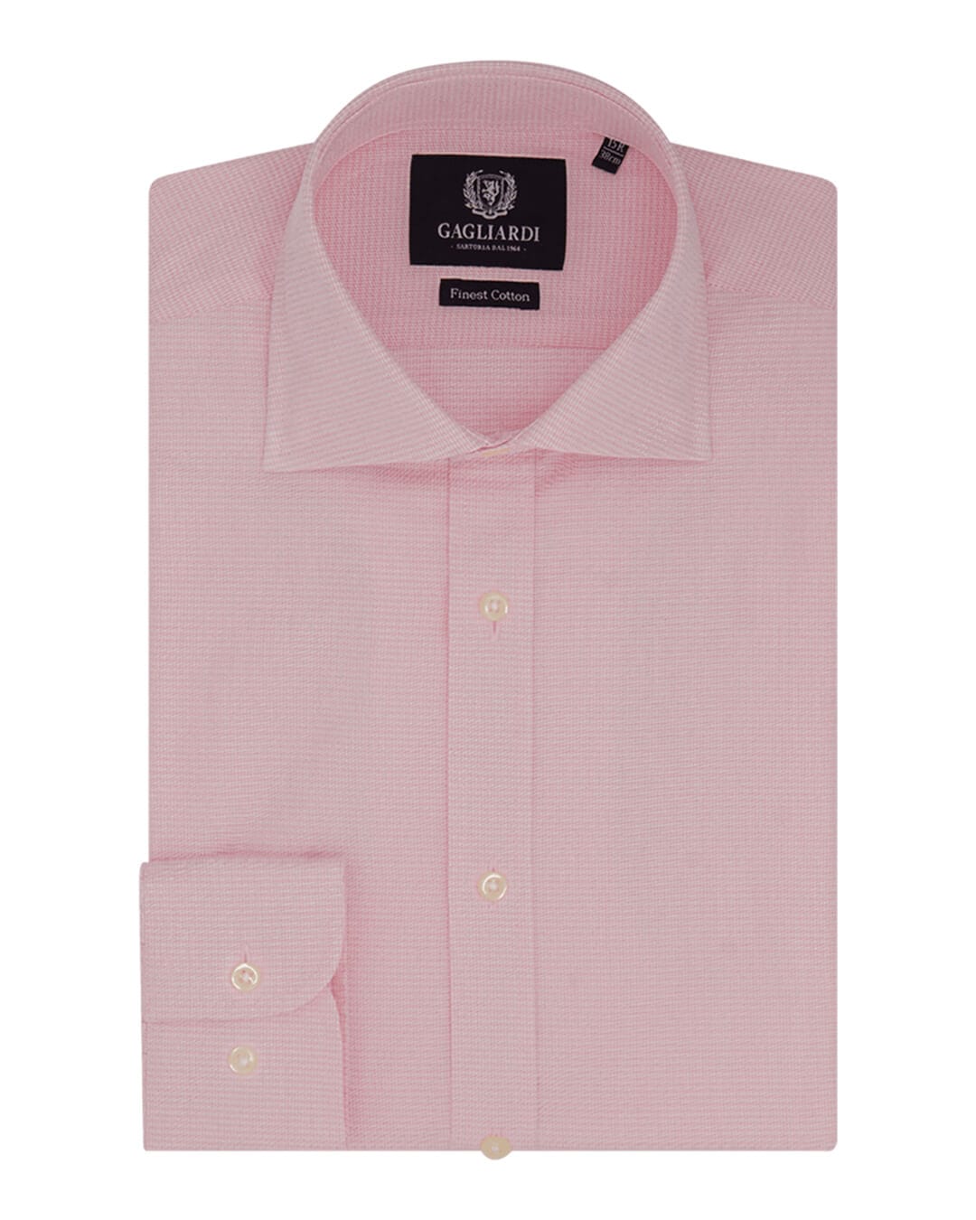 Gagliardi Shirts Gagliardi Pink Micro Puppytooth Slim Fit Cutaway Collar Shirt