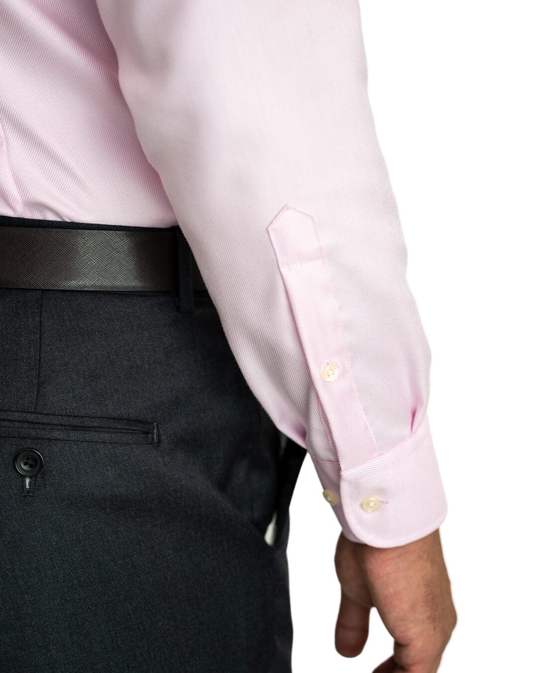 Gagliardi Shirts Gagliardi Pink Twill Cutaway Collar Single Cuffed Slim-Fit Non-Iron Shirt