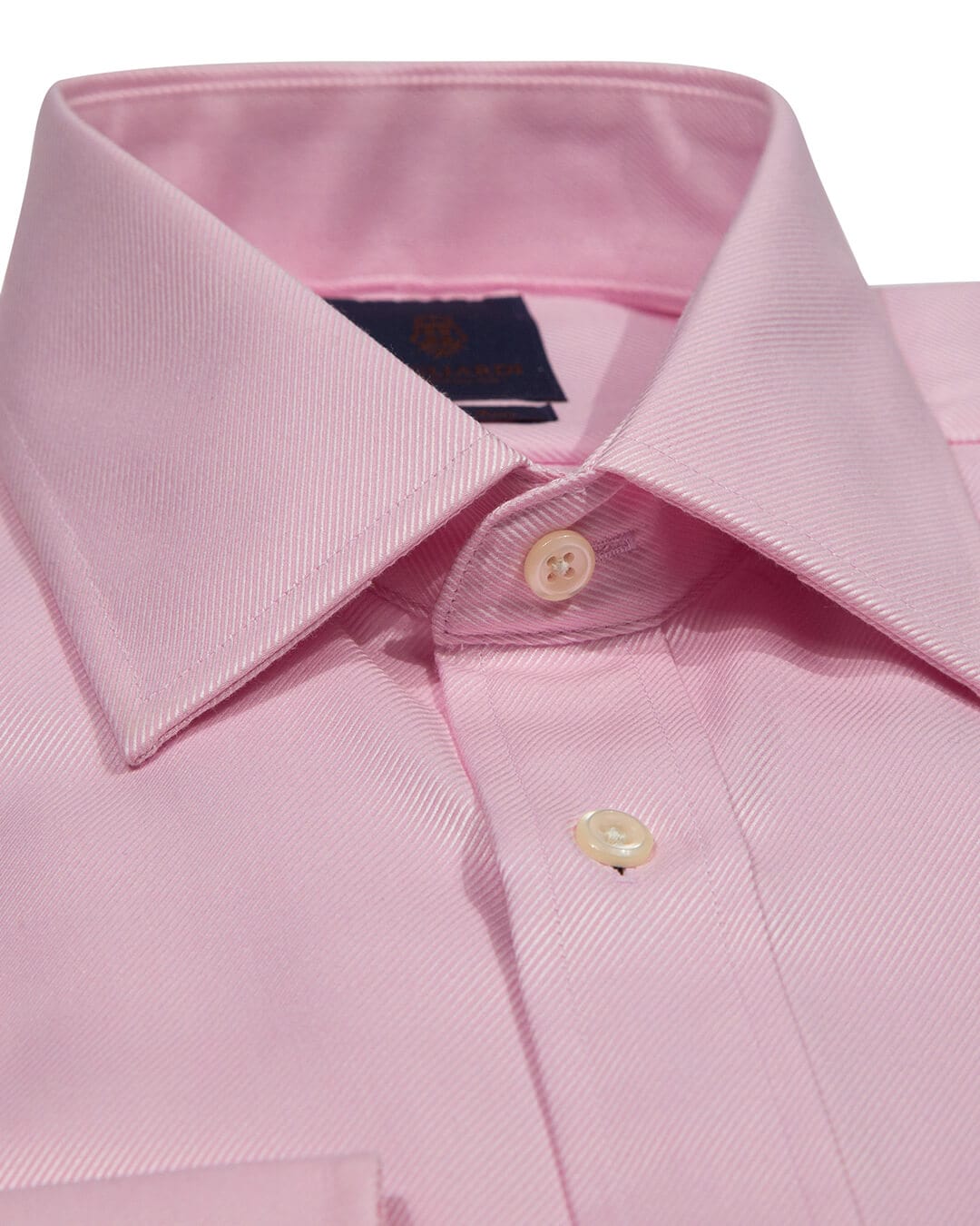 Gagliardi Shirts Gagliardi Pink Twill Tailored Fit Pointed Collar Single Cuffed Shirt