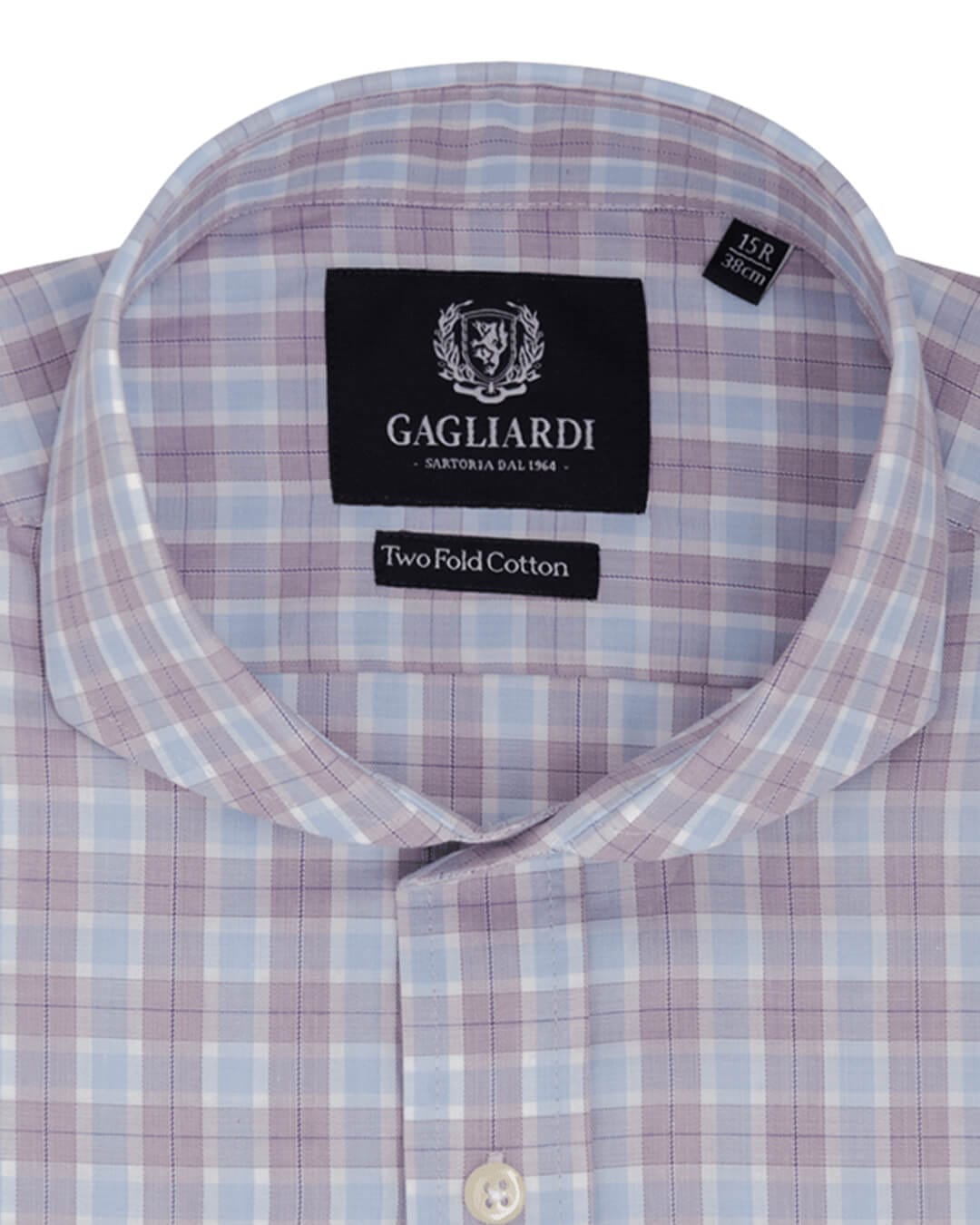 Gagliardi Shirts Gagliardi Purple Oversized Check Slim Fit Extreme Cutaway Shirt