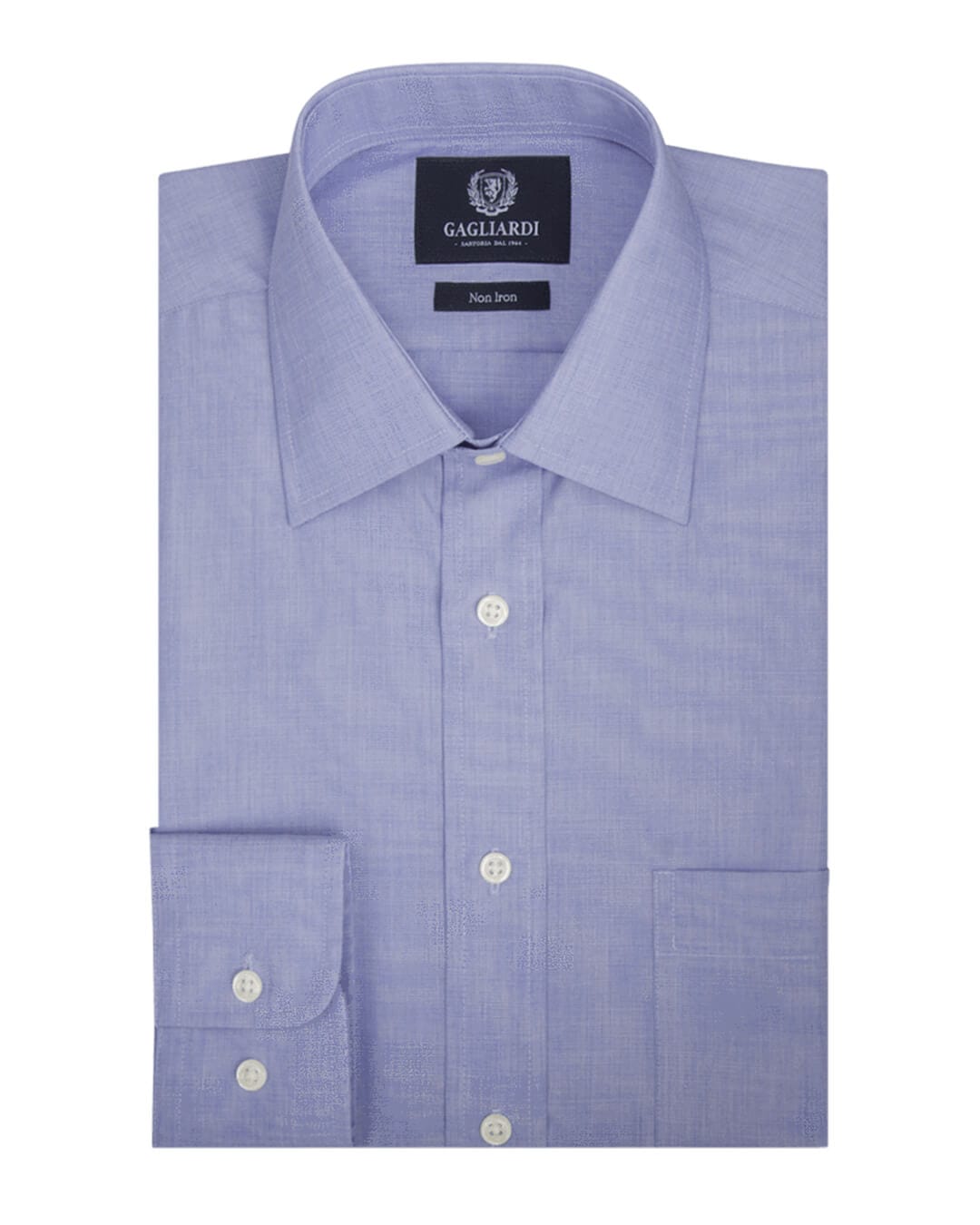 Gagliardi Shirts Gagliardi Royal Blue End On End Plain Tailored Fit Classic Collar Shirt