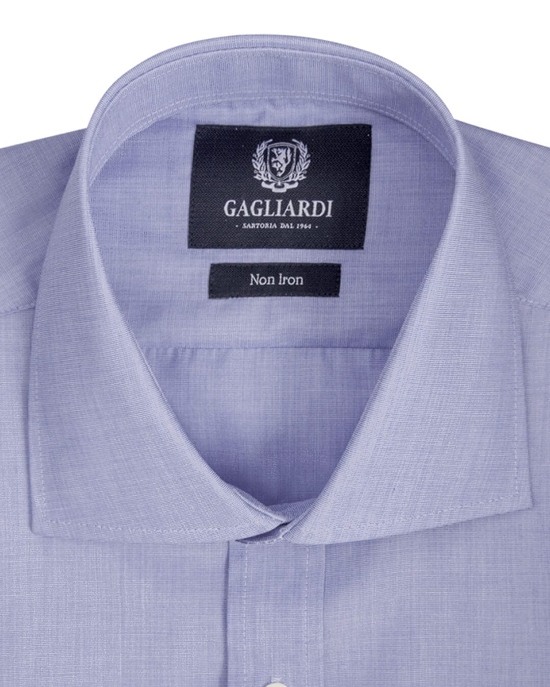 Gagliardi Shirts Gagliardi Royal Blue End On End Striped Slim Fit Cutaway Collar Shirt