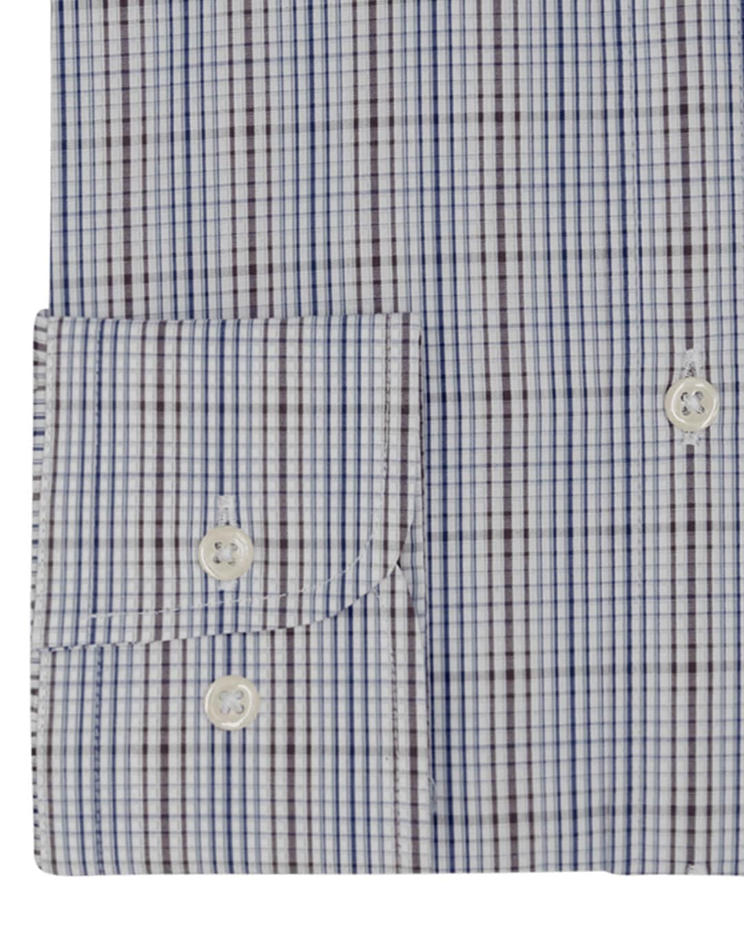 Gagliardi Shirts Gagliardi Royal Blue &amp; Grey Micro Checked Slim Fit Cutaway Collar Shirt