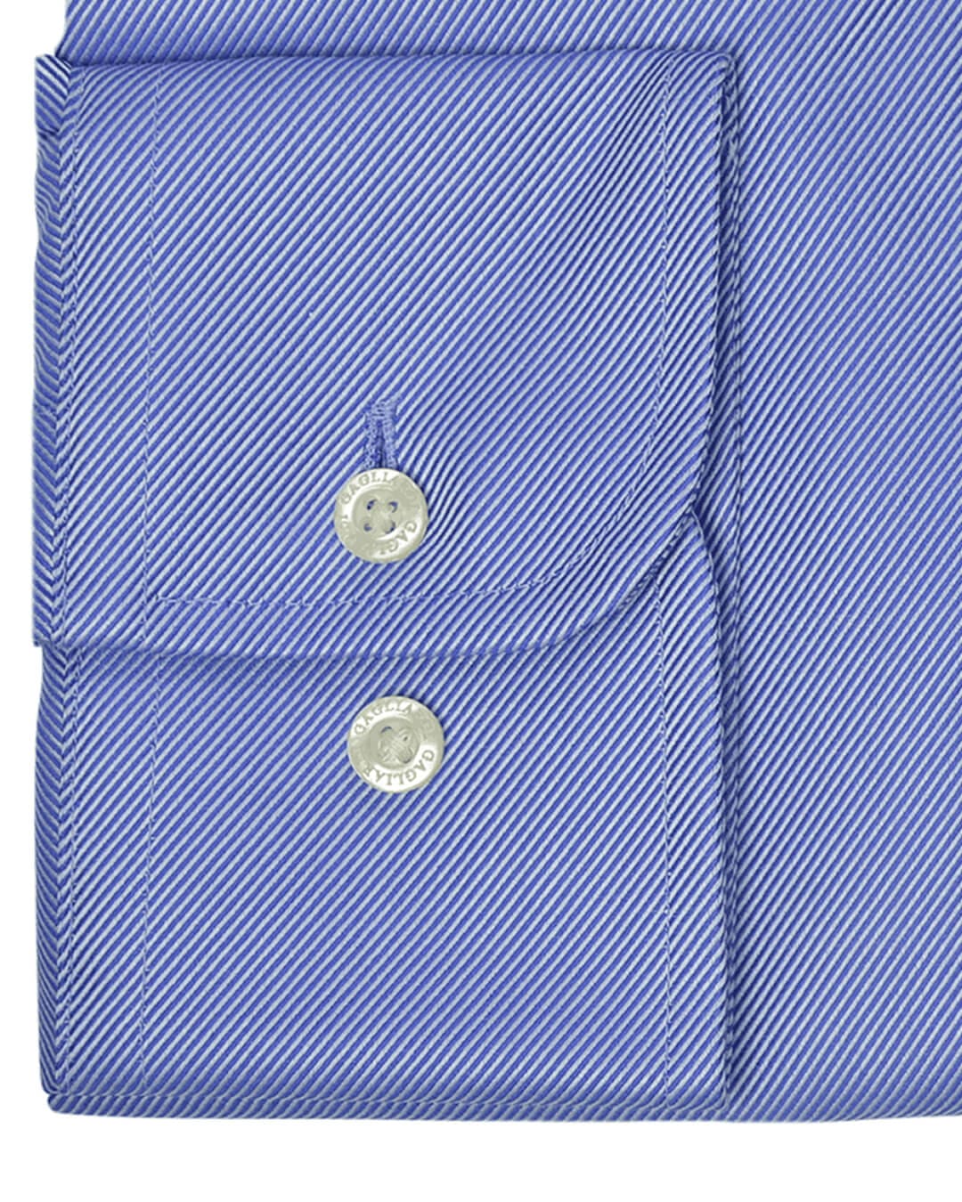 Gagliardi Shirts Gagliardi Royal Blue Twill Tailored Fit Pointed Collar Single Cuffed Shirt