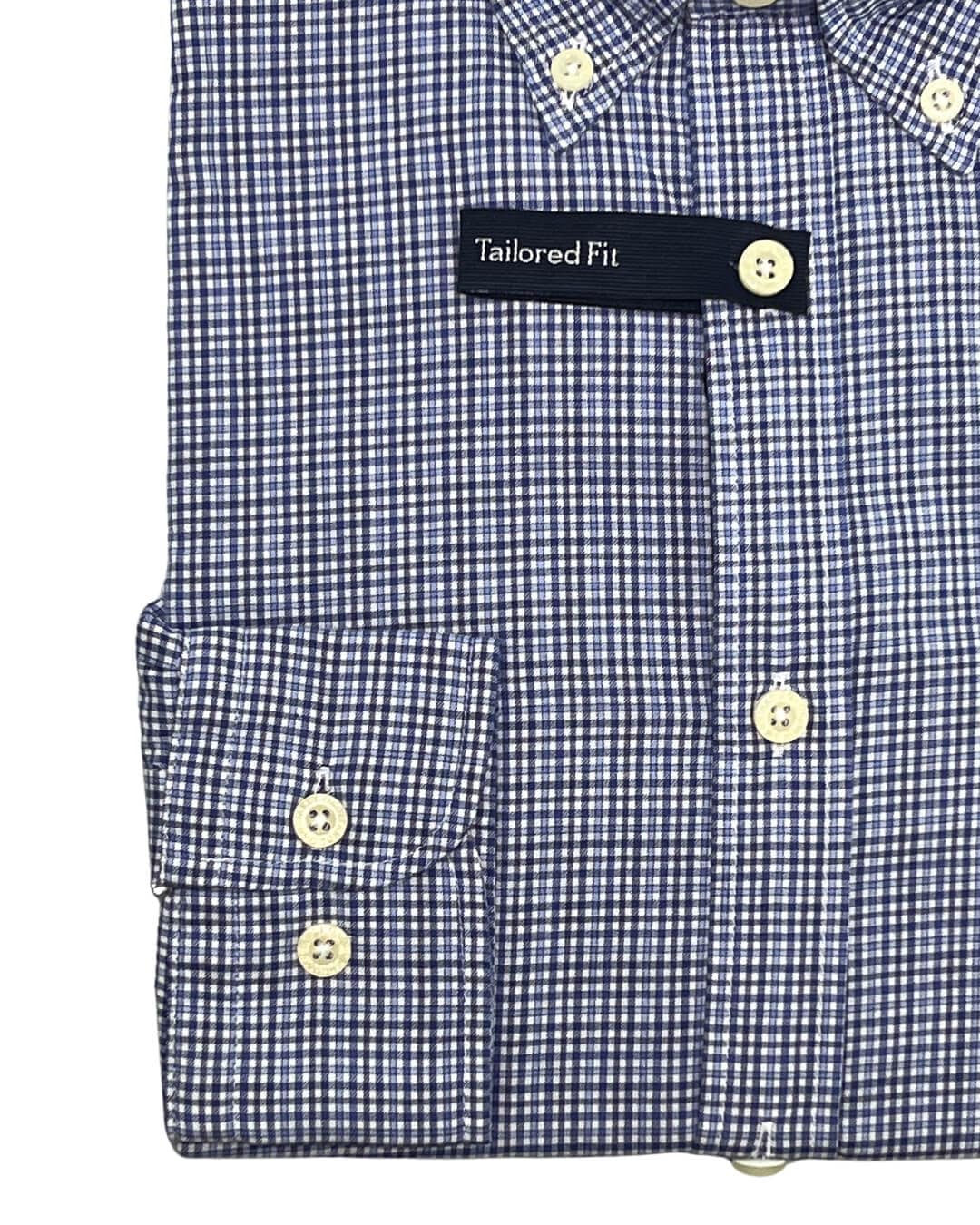 Gagliardi Shirts Gagliardi Royal Navy Tattersal Shirt