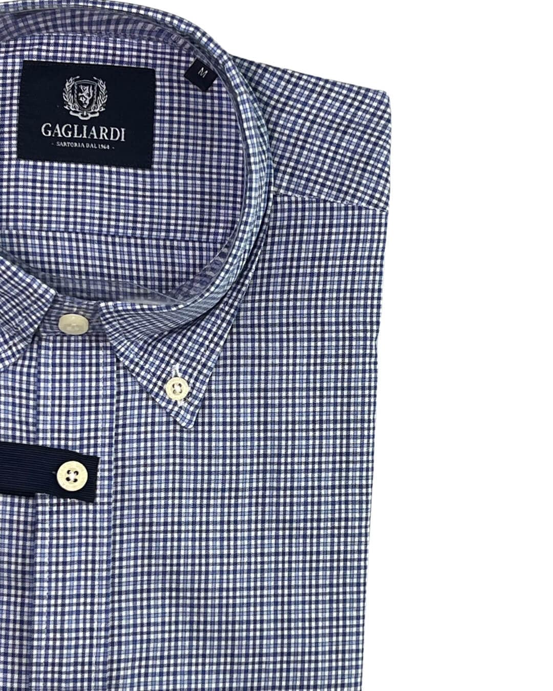 Gagliardi Shirts Gagliardi Royal Navy Tattersal Shirt