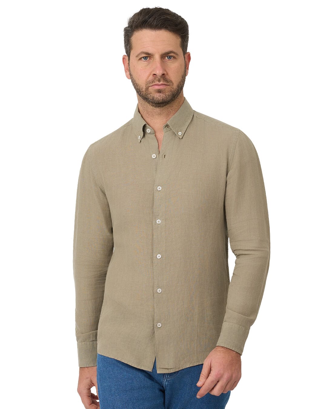 Gagliardi Shirts Gagliardi Sage Shirt Linen Button Down