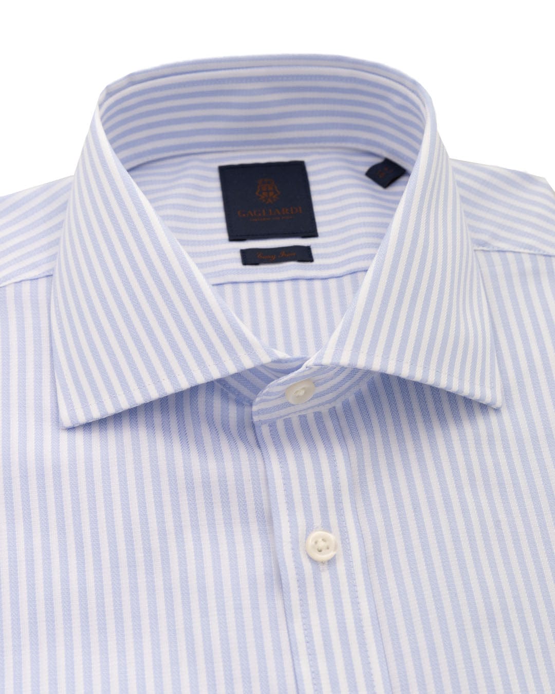 Gagliardi Shirts Gagliardi Sky Bengal Chevron Stripe Easy-iron Shirt