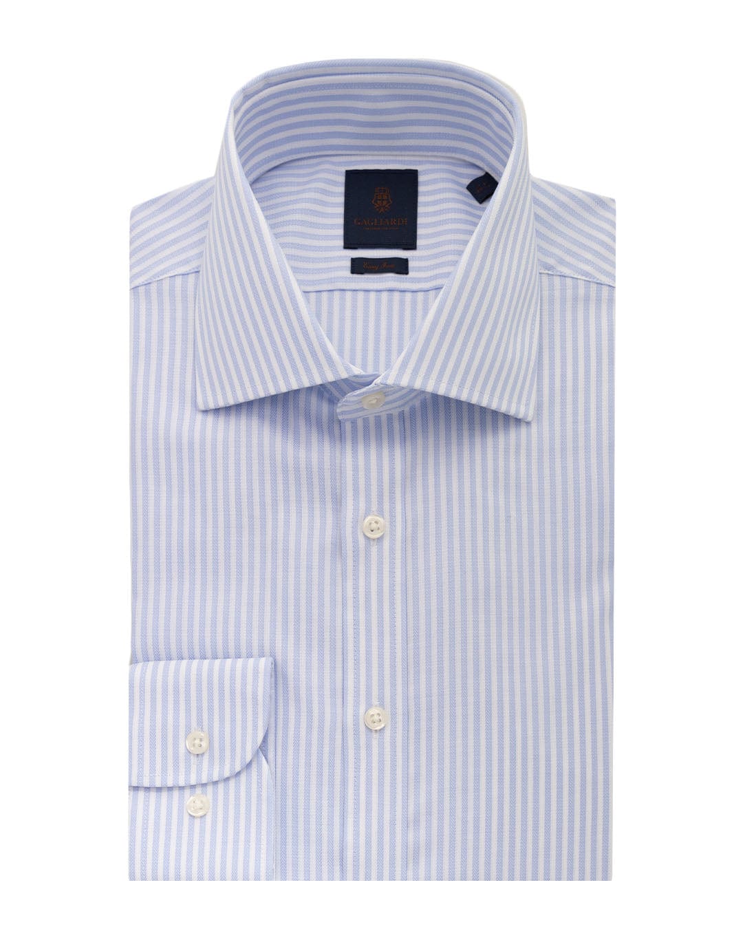 Gagliardi Shirts Gagliardi Sky Bengal Chevron Stripe Easy-iron Shirt