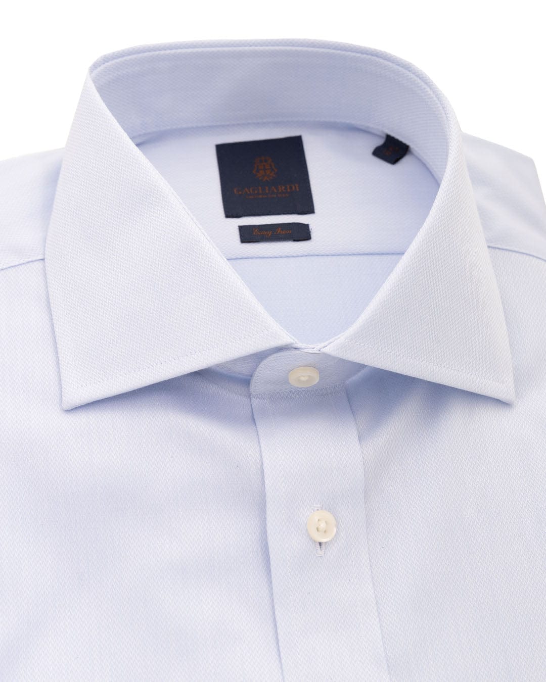 Gagliardi Shirts Gagliardi Sky Chevron Weave Easy-iron Shirt