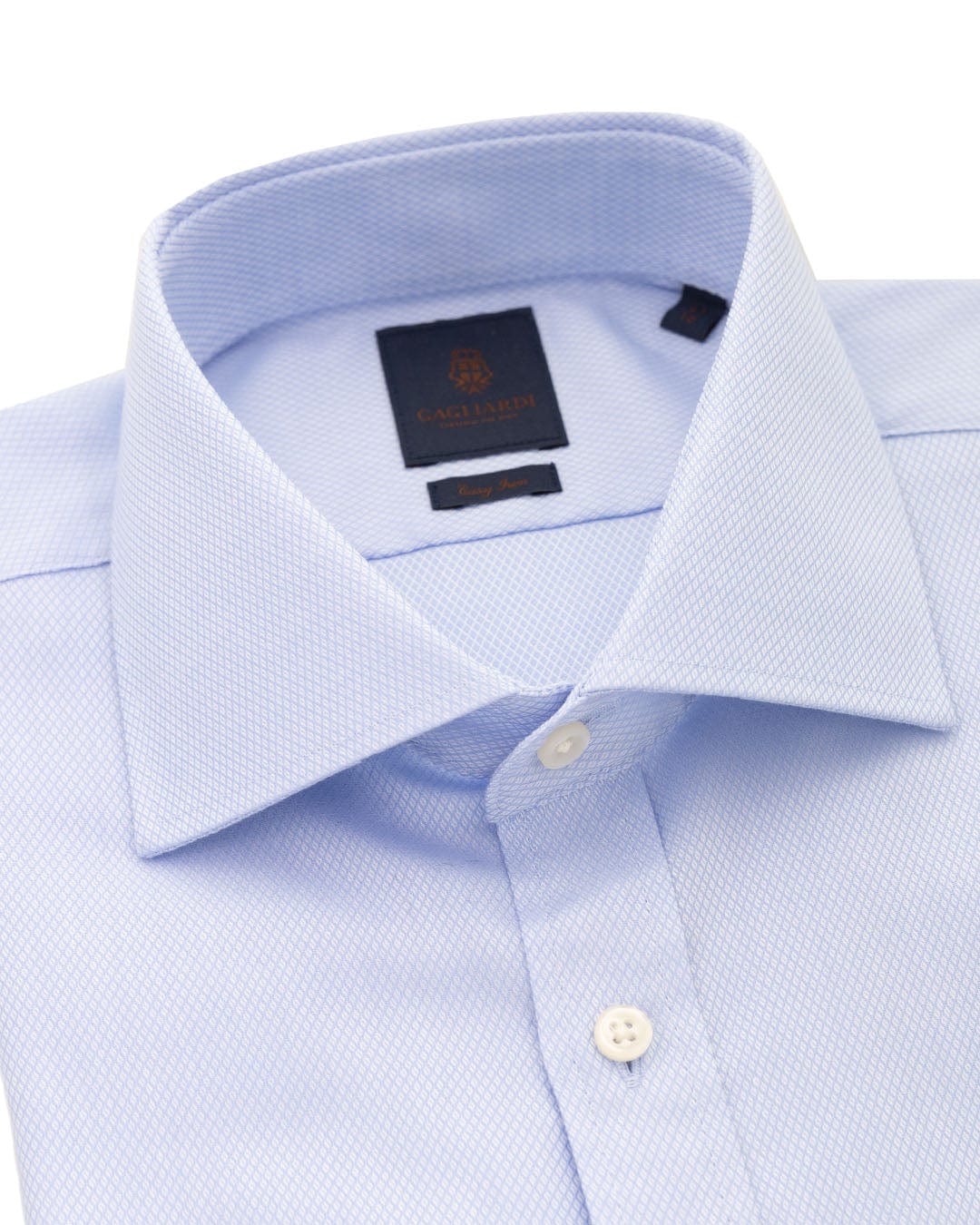 Gagliardi Shirts Gagliardi Sky Diamond Weave Easy-iron Shirt