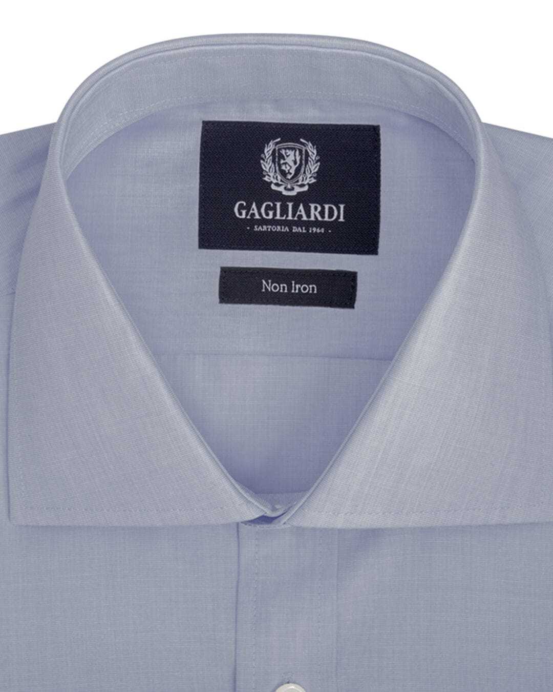 Gagliardi Shirts Gagliardi Sky End On End Plain Slim Fit Cutaway Collar Shirt