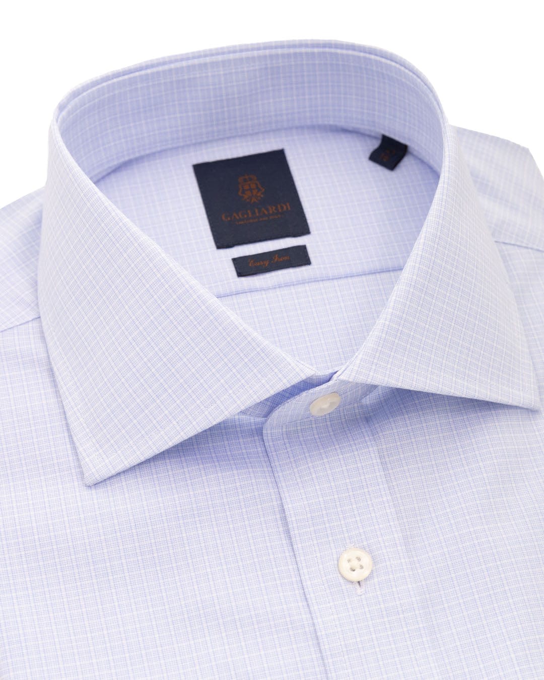 Gagliardi Shirts Gagliardi Sky Mini Graph Check Easy-iron Shirt