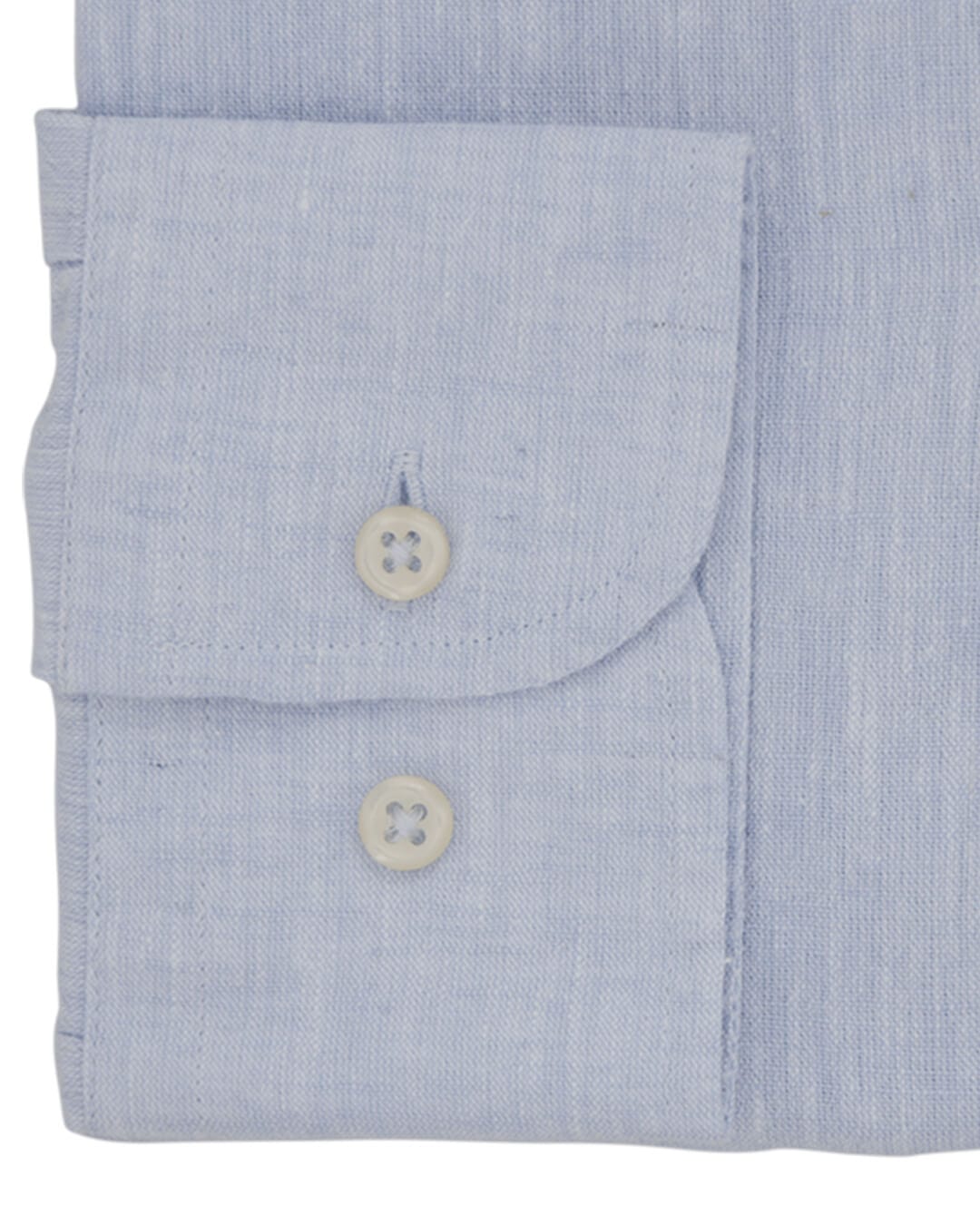 Gagliardi Shirts Gagliardi Sky Plain Tailored Fit Long Sleeve Button-Down Linen Shirt