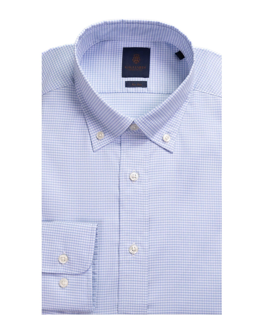 Gagliardi Shirts Gagliardi Sky Puppytooth Non Iron Button Down Shirt
