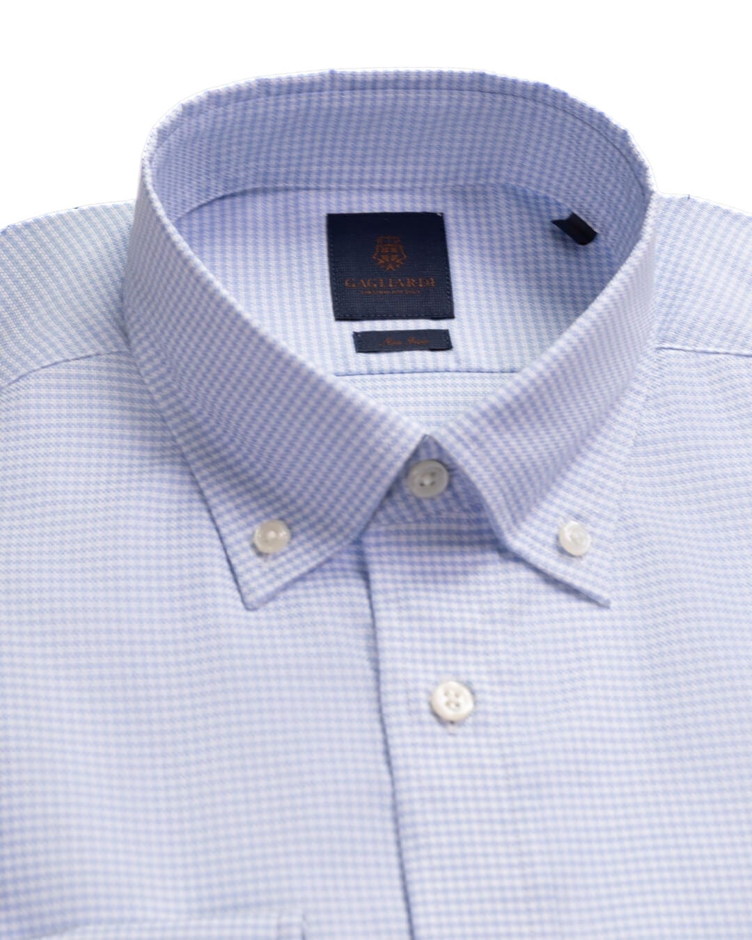 Gagliardi Shirts Gagliardi Sky Puppytooth Non Iron Button Down Shirt