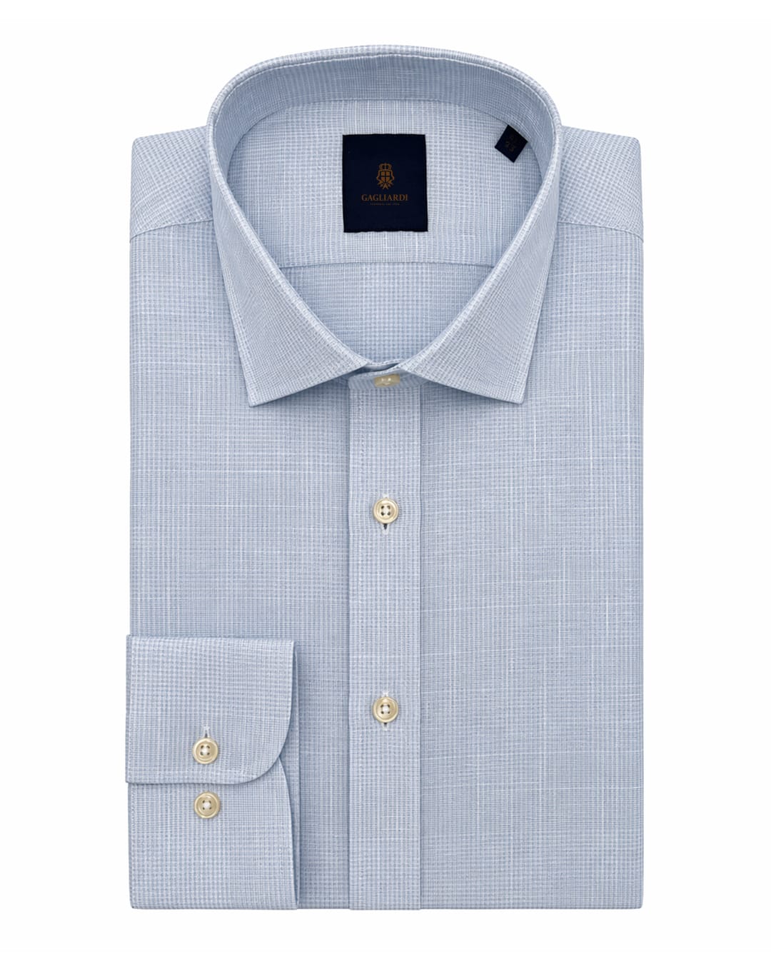 Gagliardi Shirts Gagliardi Sky Shirt Linen Check