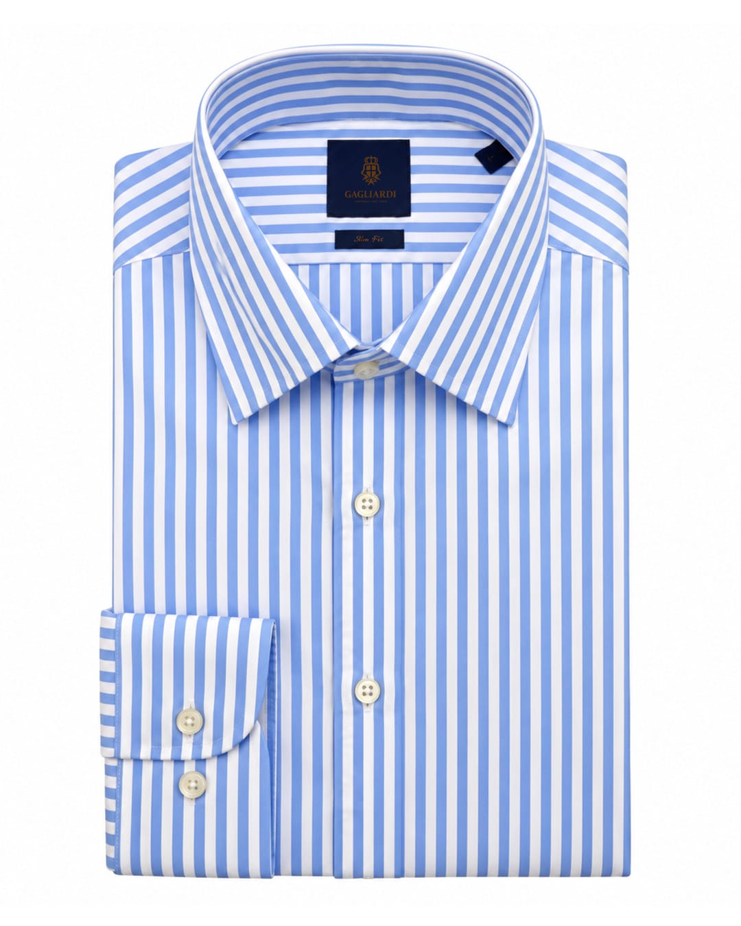 Gagliardi Shirts Gagliardi Sky Shirt Non Iron Butcher Stripe