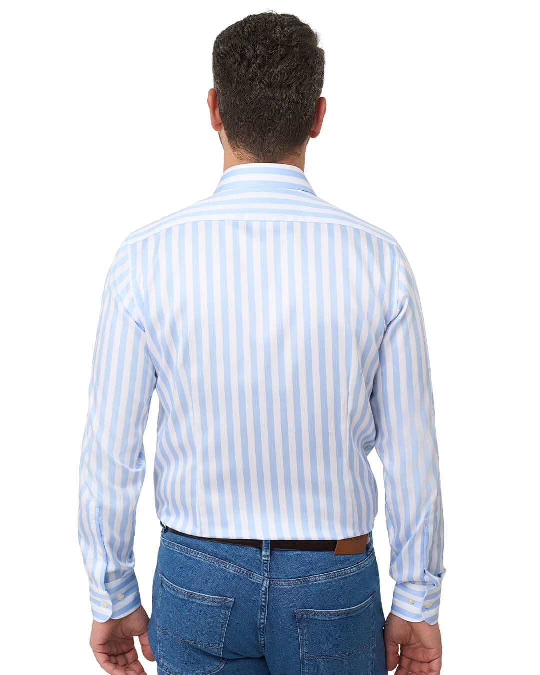 Gagliardi Shirts Gagliardi Sky Shirt Non Iron Wide Stripe